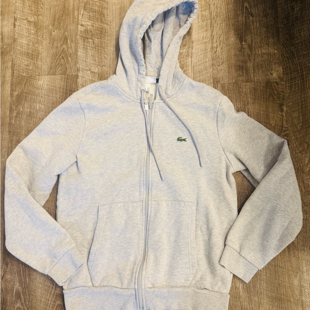 Lacoste Light Gray Hoodie with Logo